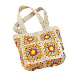 Women's Hand Woven Skull Crochet Shoulder Bag