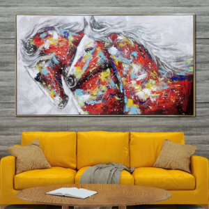 Horses in Paradise Hand Painted Wall Paintings