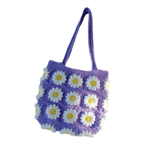 Handmade Granny Square Bag, Purple