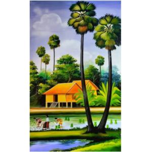 Serene Rural Life Landscape Realism Handmade Painting