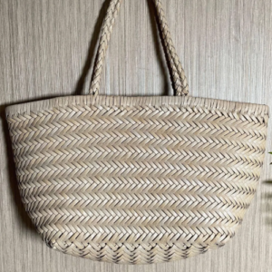 Handcrafted Italian Full Grain Leather Woven Handbag