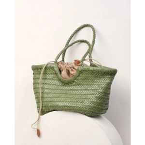 Handmade Woven Leather Tote Bag